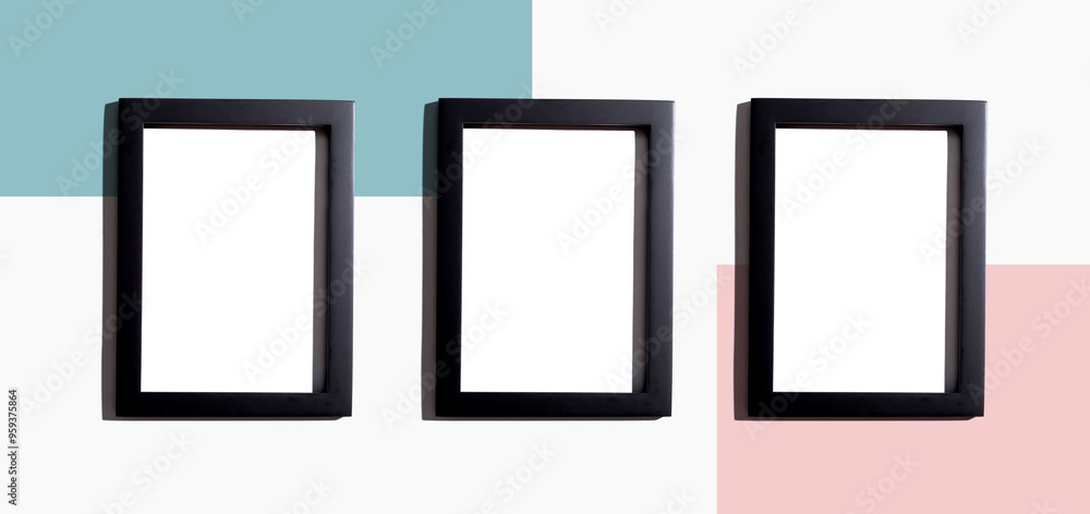Poster blank rectangle picture frames with copy space