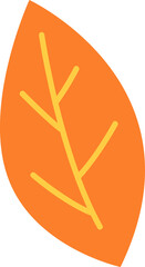 One orange leaf