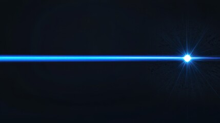 Abstract Blue Light Flare on Black Background
