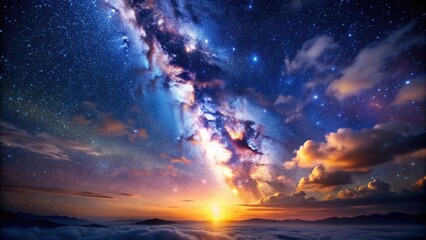 Heavenly view under a starry sky , heaven, stars, peaceful, tranquil, serene, cosmos, celestial, majestic, ethereal