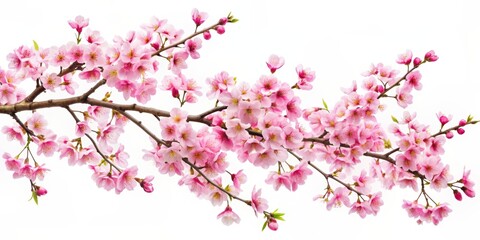 Fototapeta premium Sakura branches isolated on white background for cherry blossom design projects, cherry blossom, sakura, branches