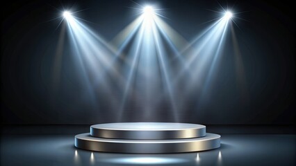 Podium background mockup template with spotlight, podium, stage, presentation, spotlight, background, mockup