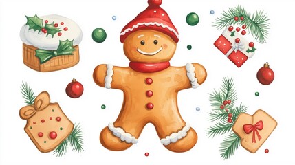gingerbread man and christmas tree, christmas cookies