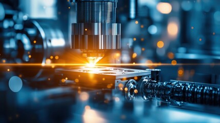 Industrial Metalworking with Sparks and Bright Light