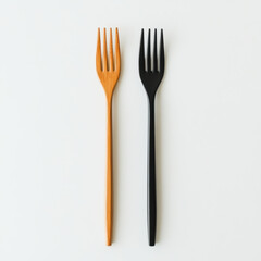 Wooden and Black Forks.