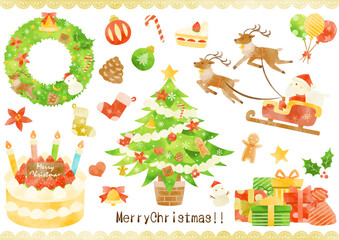 かわいいクリスマスのイラストセット