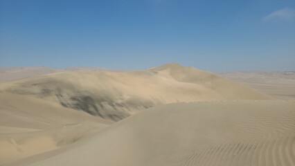 Sand dunes dry desert Peru