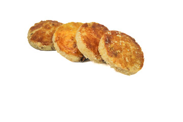 Old school peanut cookies isolated on a white background. Delicious Indonesian peanut cookies, a sweet snack that children like