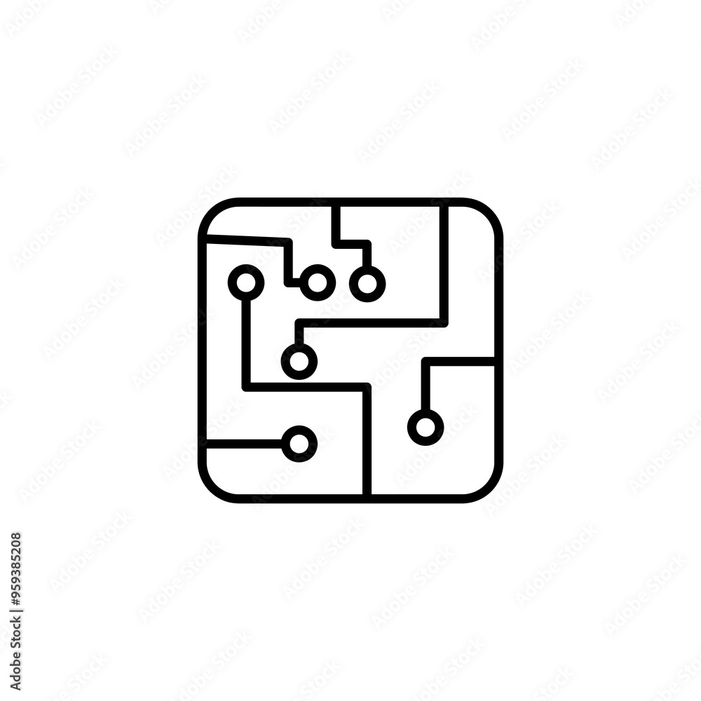 Poster circuit board icon. technology scheme trendy style vector illustration for web and app..eps