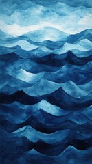 Abstract portrayal of waves in shades of blue, evoking tranquility and the beauty of the ocean.
