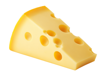 Piece of delicious cheese cut out, garlic on transparent png, white background isolated