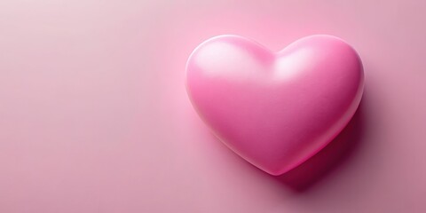Pink heart shape on a soft pink background, love, romance, Valentine's Day, sweet, cute, pastel, girly, affection, tender