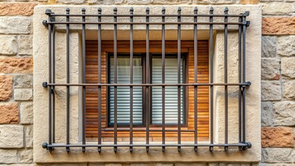 Obraz premium Window iron bars for security and protection , bars, window, iron, security, protection, safety, vintage, old, metal