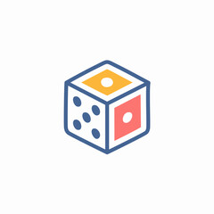 Dice Icon Logo Design Element.