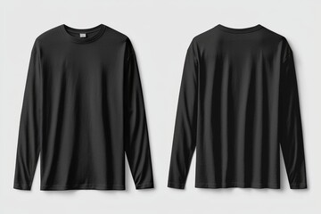 Black long sleeve tshirt mockup isolated created with Generative AI