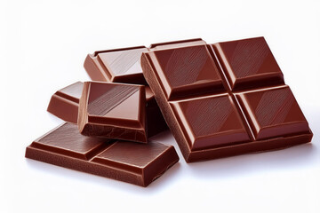 close up a chocolate bar isolated on white background