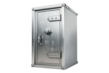 Metallic safe with combination lock Door Representing Security Protection isolated on transparent white background, clipping path