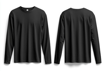 Black long sleeve tshirt mockup isolated created with Generative AI