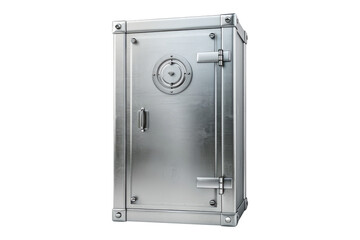 Metallic safe with combination lock Door Representing Security Protection isolated on transparent white background, clipping path