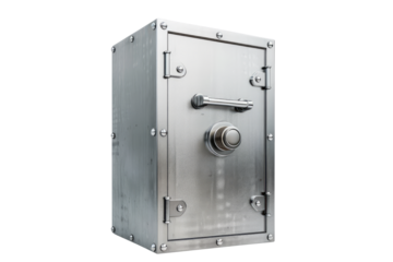 Metallic safe with combination lock Door Representing Security Protection isolated on transparent white background, clipping path