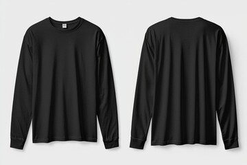 Black long sleeve tshirt mockup isolated created with Generative AI