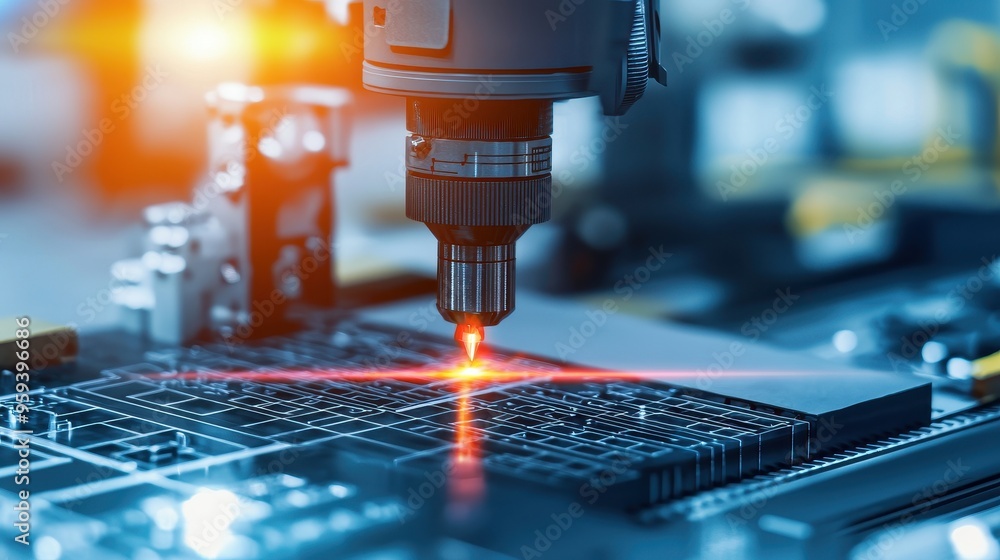 Poster automated manufacturing process with robotic arm and circuit board