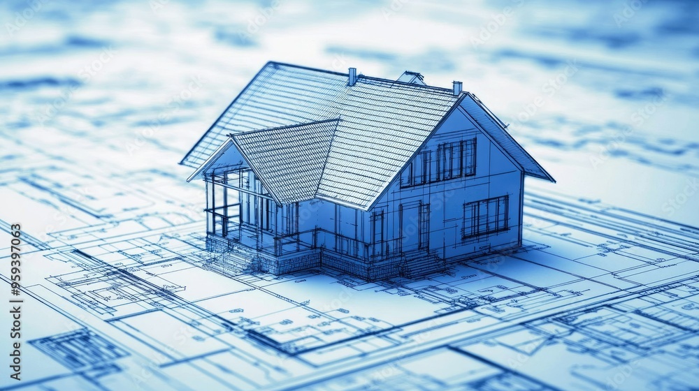 Poster a blueprint of a building design