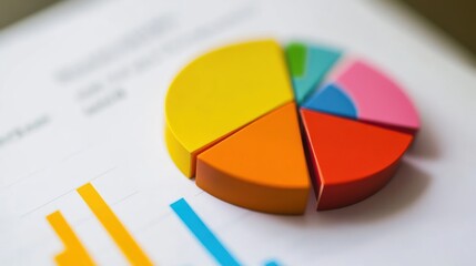 Fototapeta premium Colorful Pie Chart Business Data Analysis Presentation