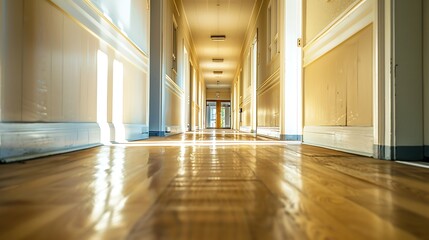 Empty corridor of a care home for the elderly based
