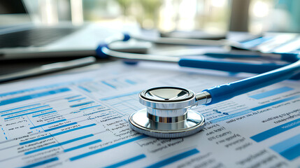 Stethoscope on Medical Chart   Healthcare  Doctor  Hospital  Clinic