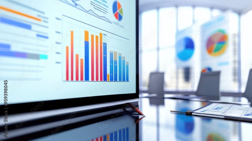 Poster financial data analysis charts graphs and reports