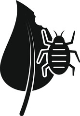 Colorado potato beetle eating leaf icon in simple style isolated on white background