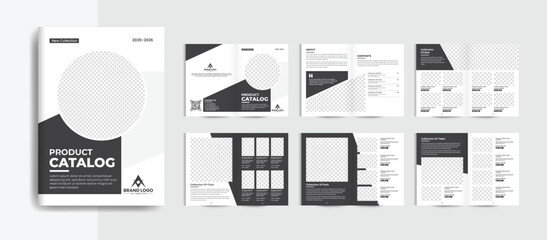 Vector luxury furniture product catalog brochure design with minimal shapes vector