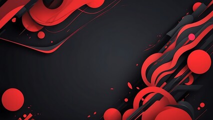 Black and red abstract 3d background. Generative Ai.