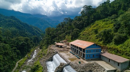 Fototapeta premium Small-Scale Hydropower Development as an Effective Solution for Providing Clean Energy to Rural and Remote Communities. Sustainable Energy Generation for Isolated Regions through Innovative Hydropower