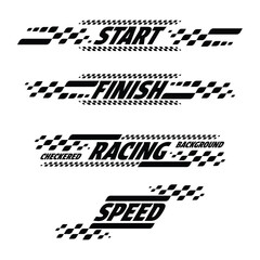 Sport checkered pattern text set