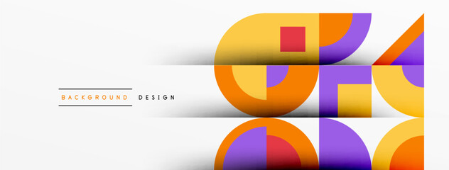 Geometric design abstract background - circles squares