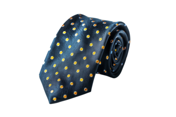 Blue Tie with Yellow Polka Dots
