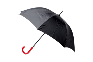 Black Umbrella with Red Handle