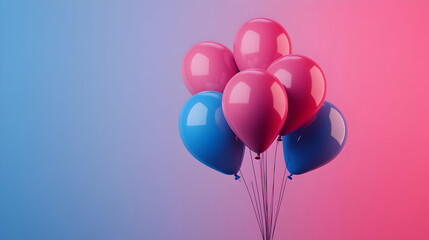 Fototapeta premium Colorful Balloons Floating Against Gradient Background