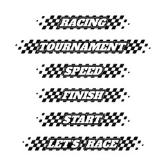Racing checkered lines text