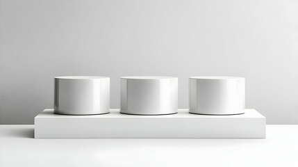 White Cylindrical Display Stand Product Display Minimalist Mockup