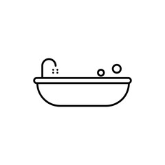 Bath shower icon, Bathroom hygiene sign flat black trendy style illustration for web and app..eps