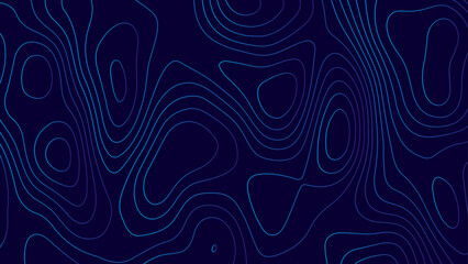 Modern design with blue background with topographic wavy pattern design. Geometric lines art illustration.