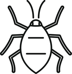 Simple vector icon of a colorado potato beetle with six legs and two antennae