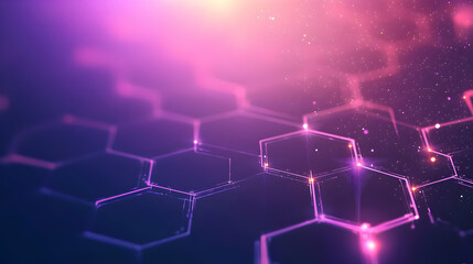 Fototapeta premium Abstract Hexagon Pattern Background Purple and Pink Digital Network Technology Concept