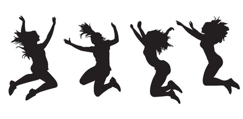 jumping people silhouette