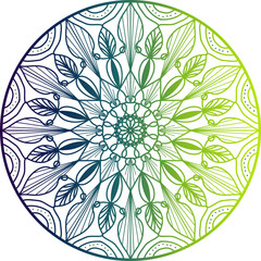 Mandala Line Illustration, colorful mandala design, gradient mandala