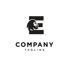 Letter E Gorilla logo icon vector