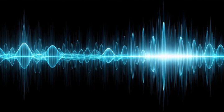 Abstract image of sound waves moving in the dark , sound waves, dark, abstract, audio, frequency, waveforms, volume